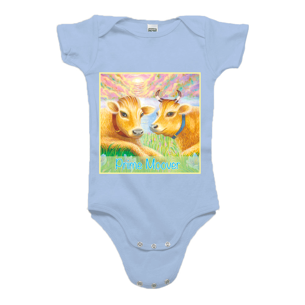 Organic infant one piece short sleeve with 