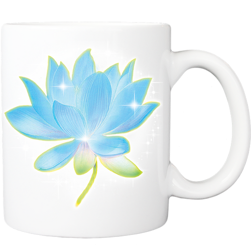 Mug with Blue Lotus Design