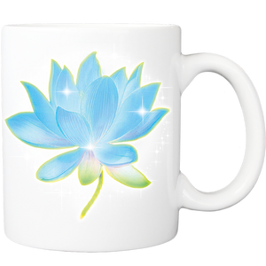 Mug with Blue Lotus Design