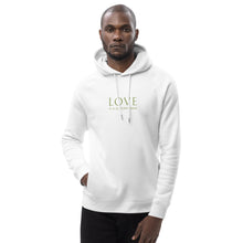 'Love is a Superpower' Unisex organic cotton/recycled Eco pullover hoodie