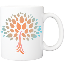 Mug with Wish Yielding Tree Design in Peach and Turquoise