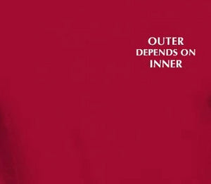 Unisex Organic Cotton T-Shirt with "Outer Depends on Inner" Design