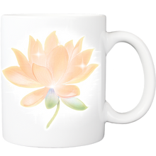 Mug with Peach Lotus Design