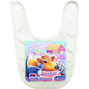Organic Cotton Infant Bib with "Priya and Cats Purrrfect"design