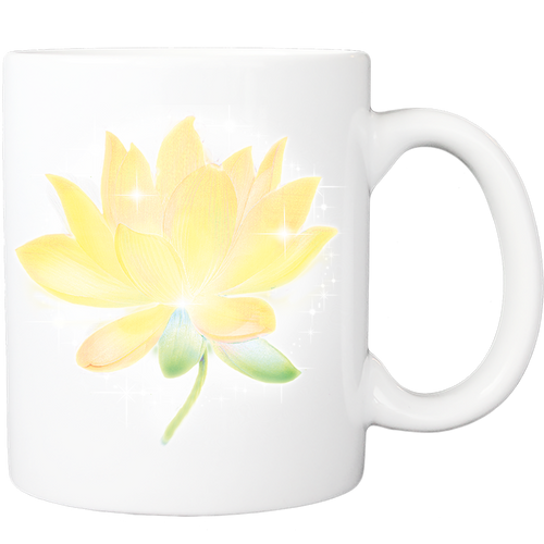 Mug with Yellow Lotus Design